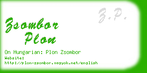 zsombor plon business card